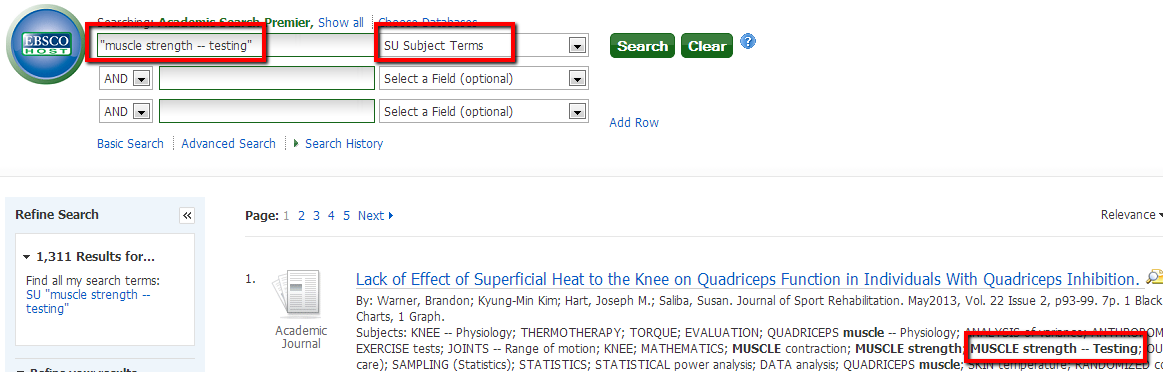 Ebsco Searching