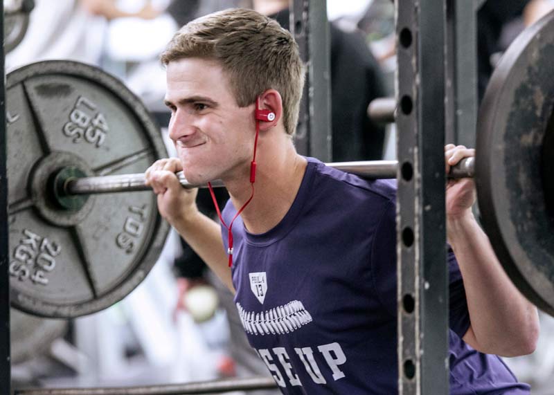 A student working out