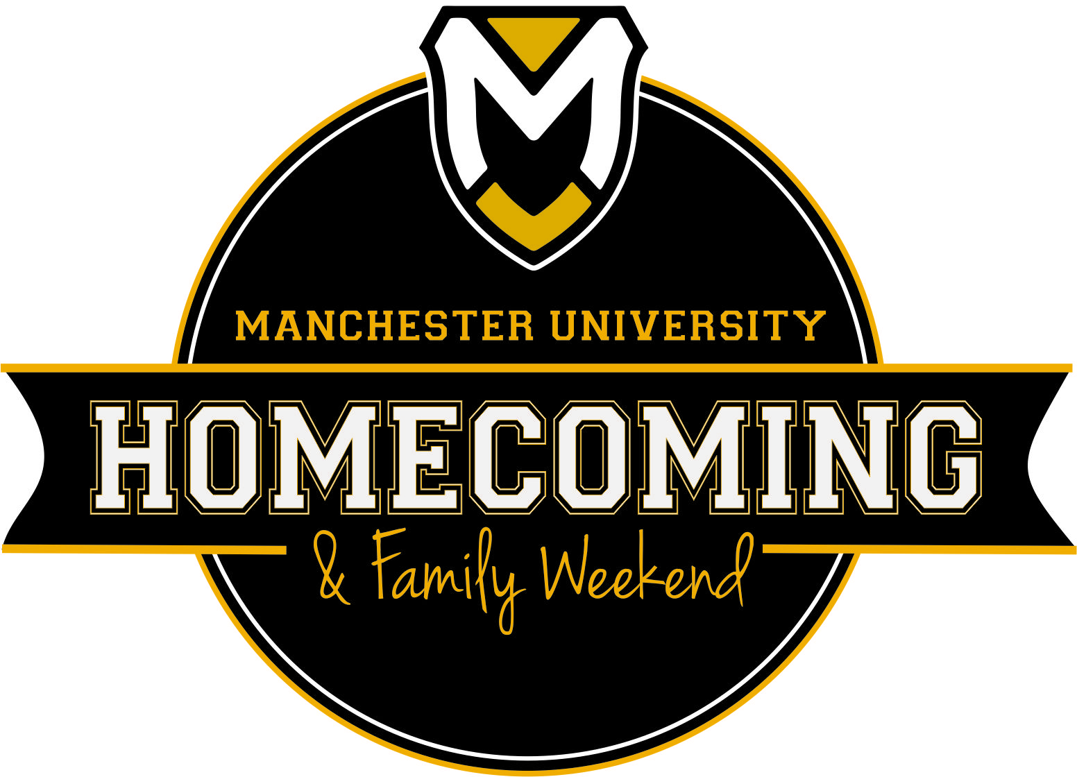 homecoming and family weekend logo no date