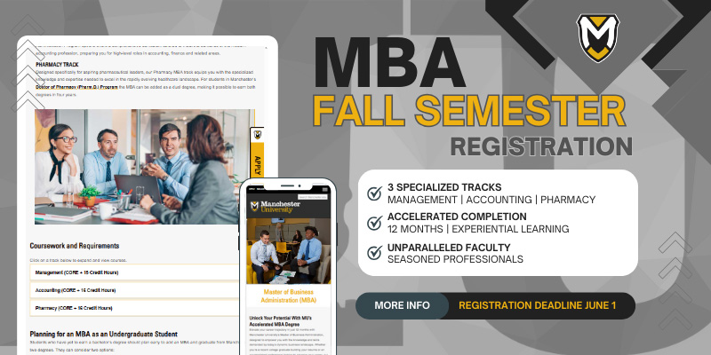 Image supporting the MBA program: Fall Semester Registration Deadline is June 1.