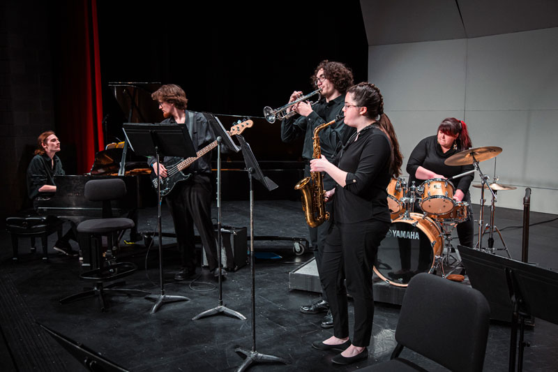 Students perform as part of the Manchester Jazz Ensemble