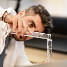 Student in chemistry lab