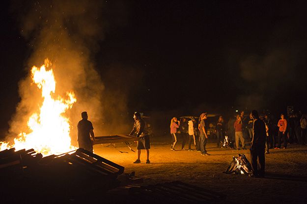 The bonfire is an MU Homecoming tradition.