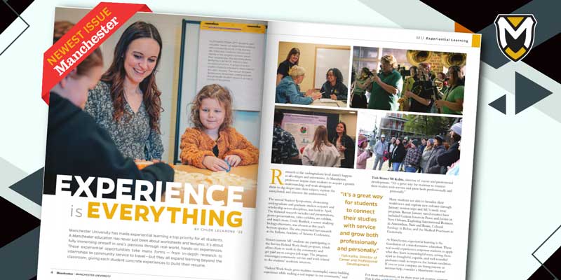 A spread of the digital version of MU Magazine displays "Experience is Everything"