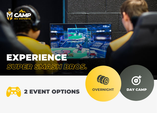Join Esports for a fun 3 day or 1 day camping experience with Super Smash Bros. Ultimate