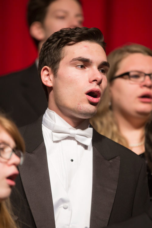 Chamber Singers performing in Cordier Auditorium