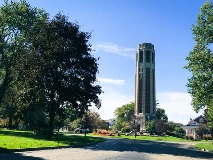 View the Peabody Tower as you leave the park