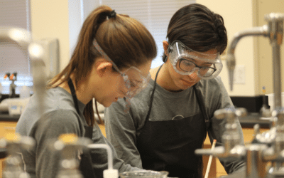 Science Olympiad students in science lab