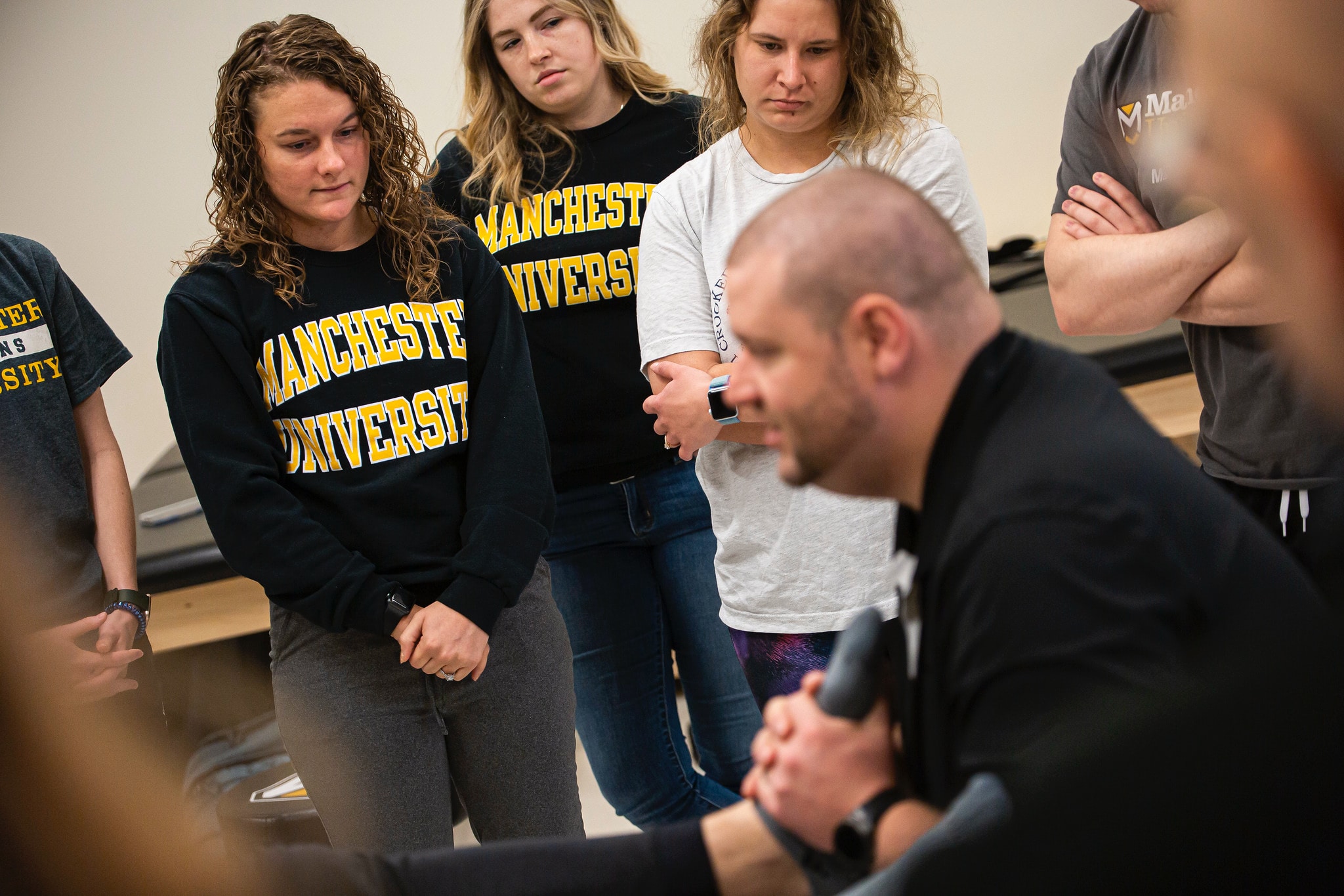 Athletic Training students in lab classroom Athletic Training students in lab classroom