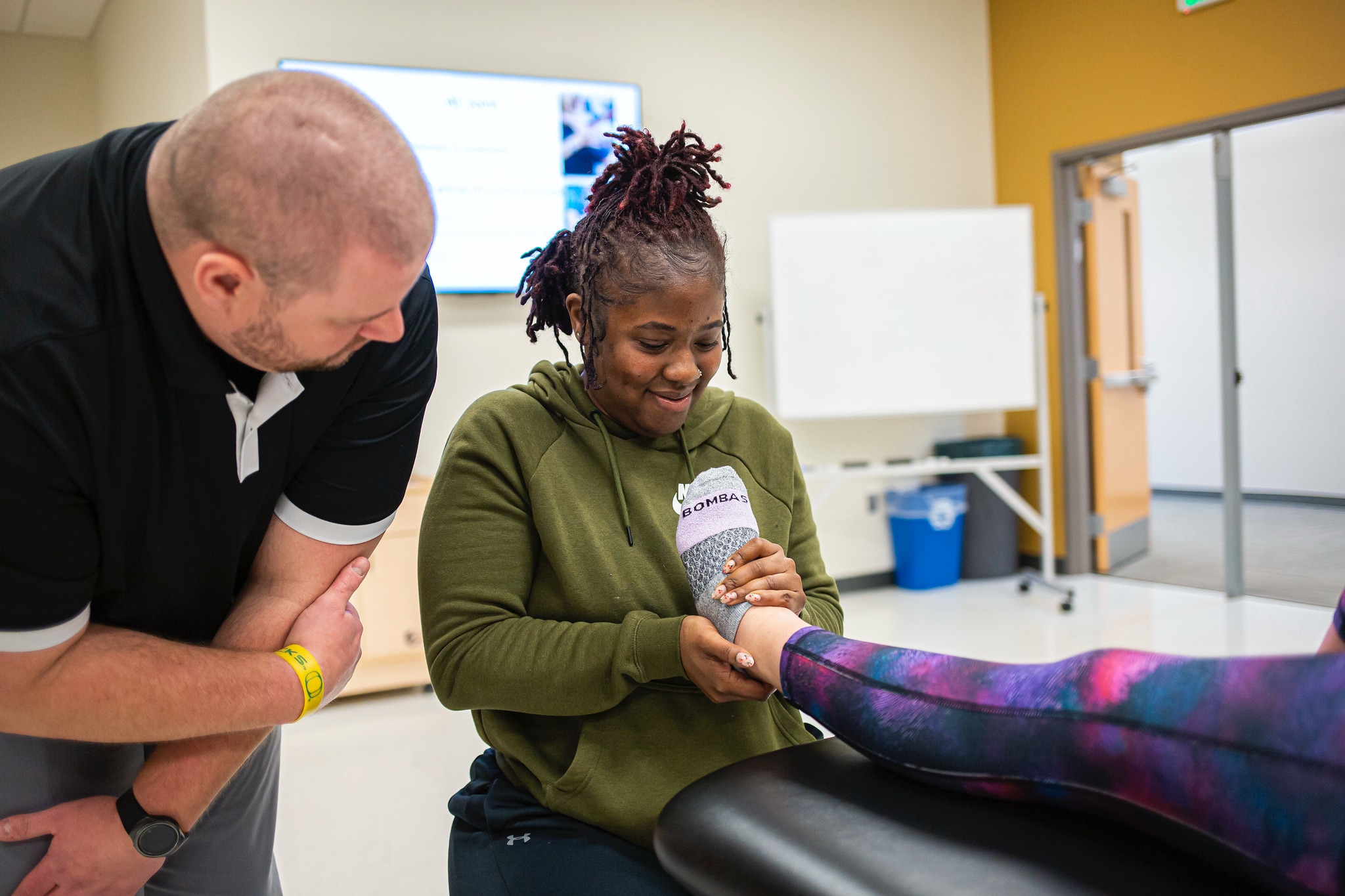 Athletic Training student in lab classroom
