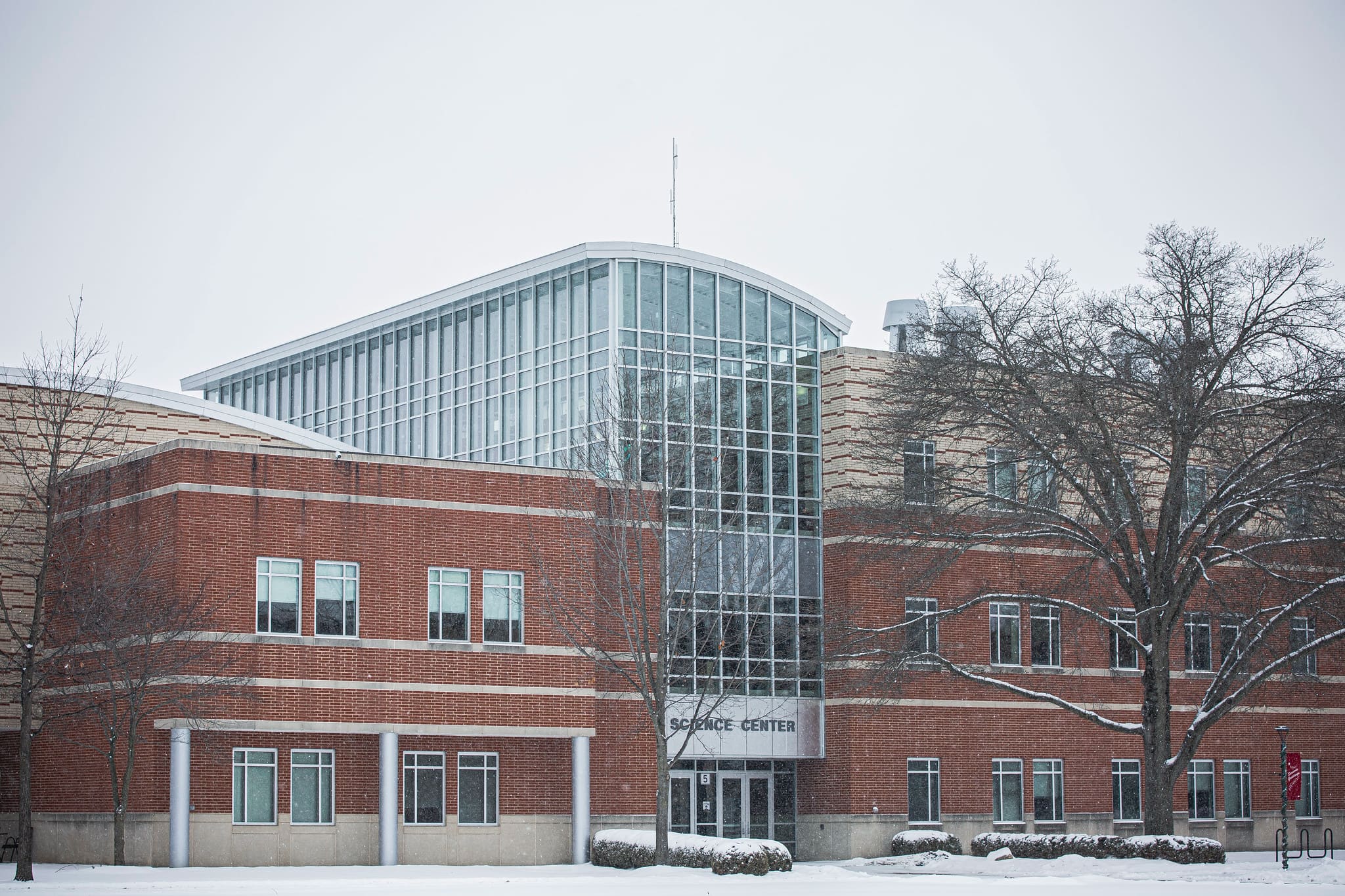 Science Center outside with snow on the ground