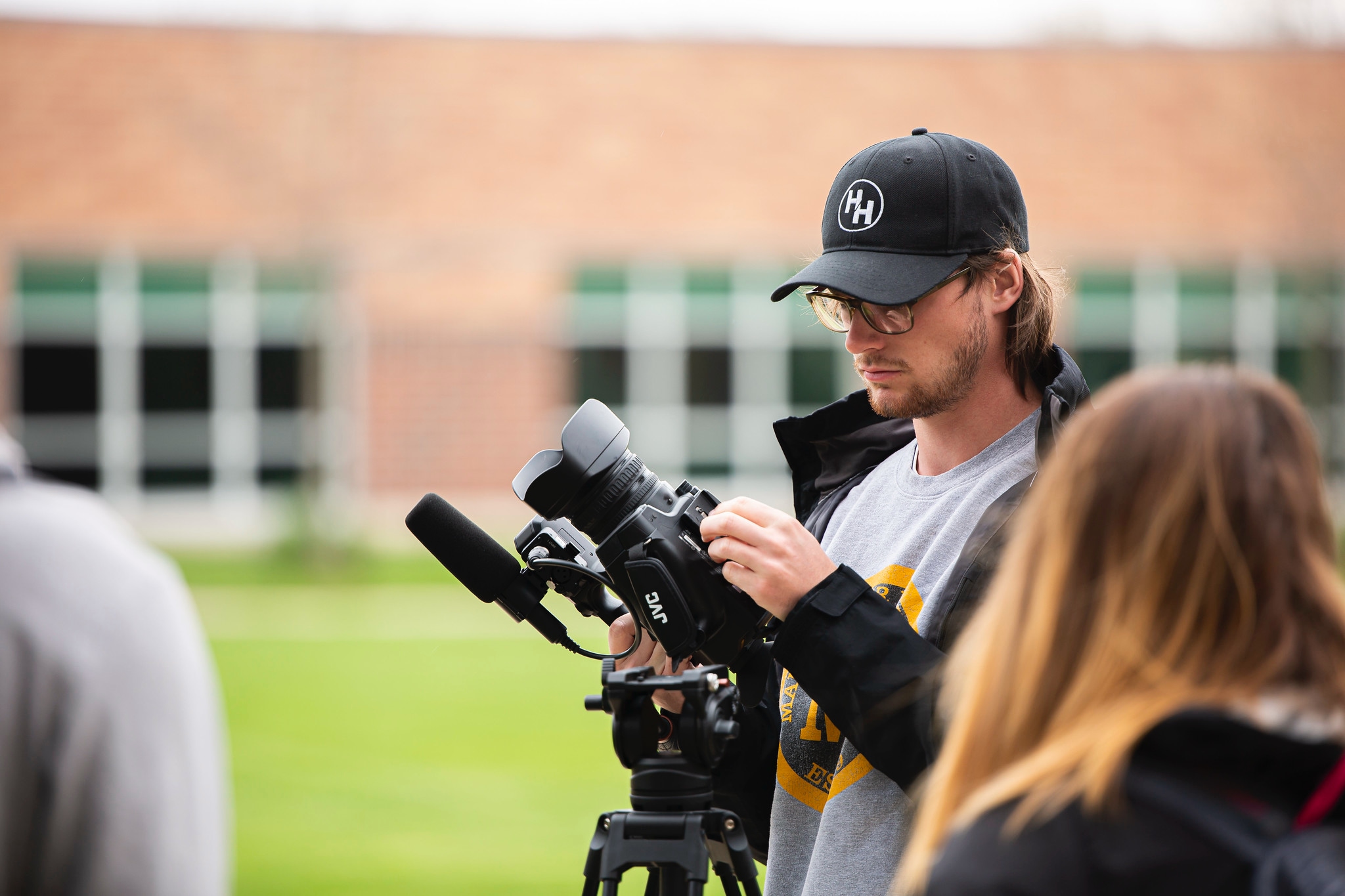 Digital Media student with camera