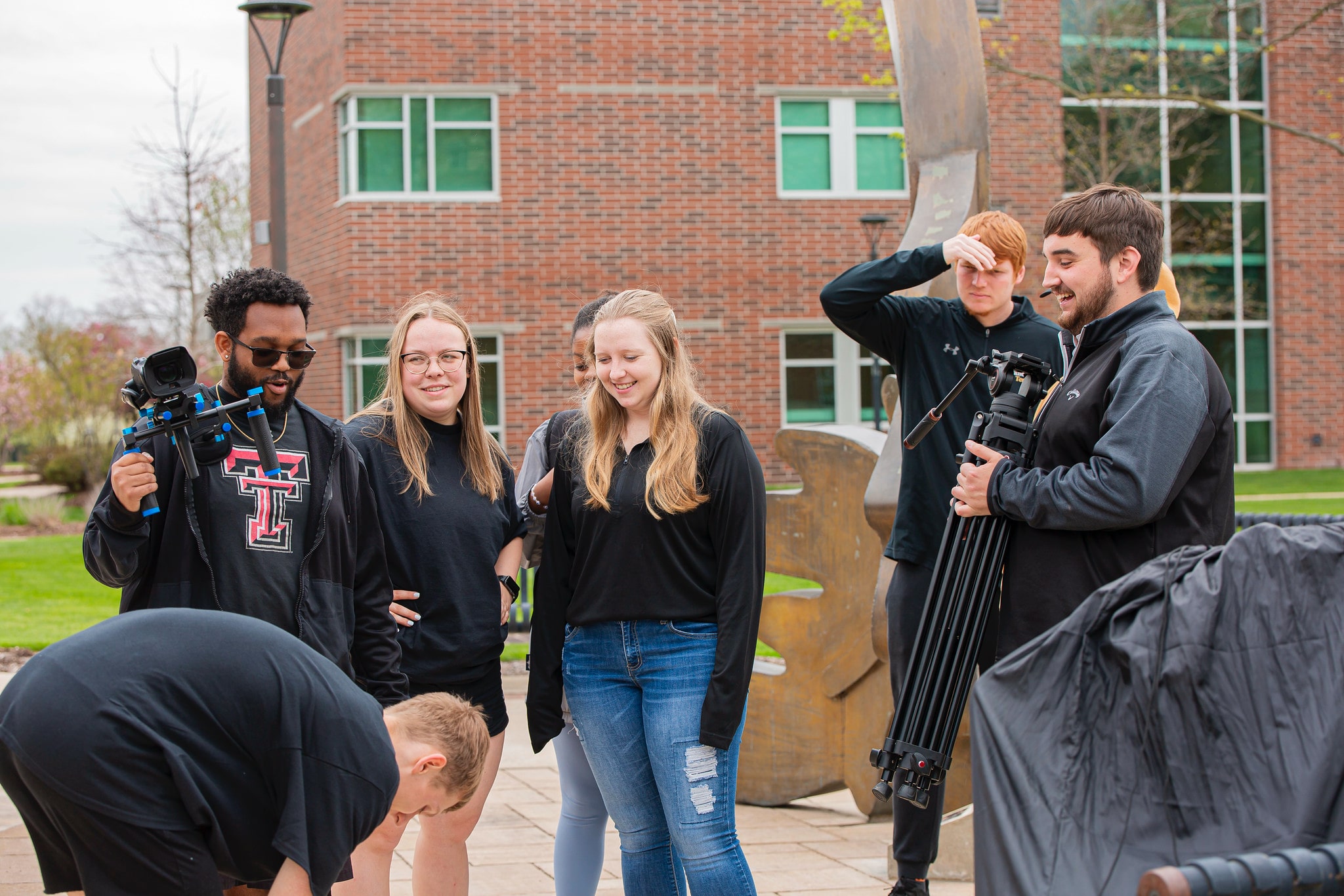 Digital Media students with camera