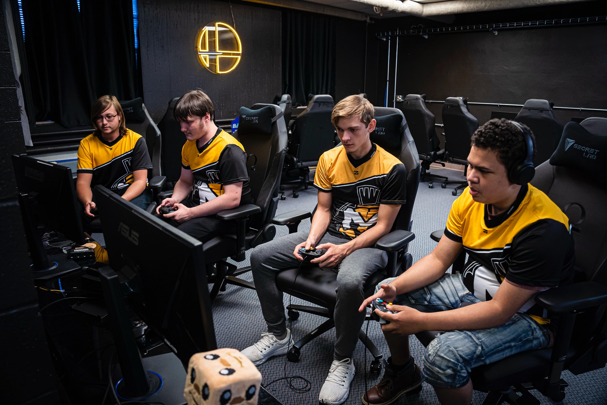 Esports four male students gaming Esports four male students gaming