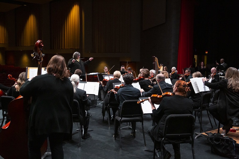 Conductor leads the symphony band
