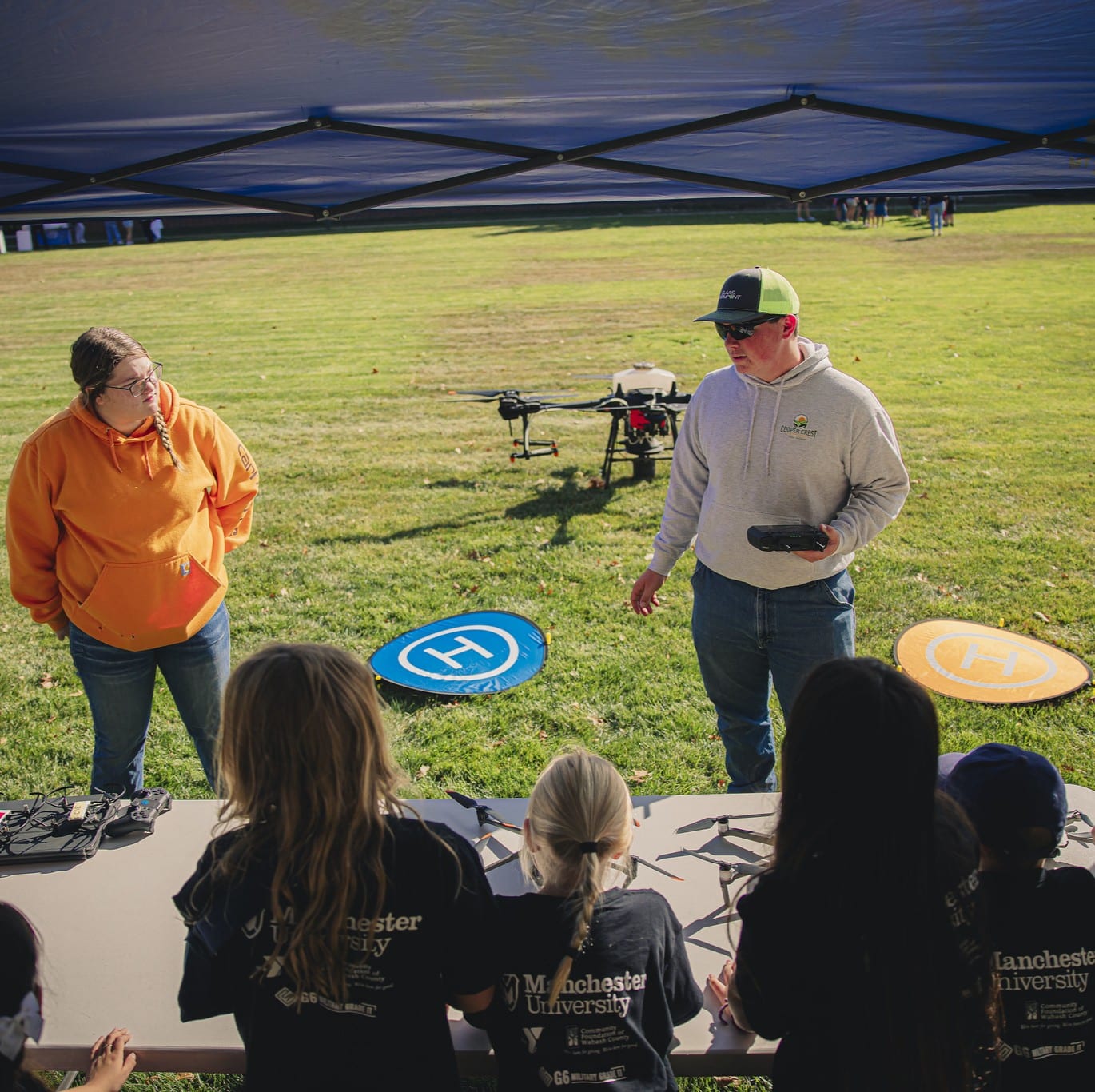 Dr. Jeff Beer demonstrates in the Pre-Athletic Training lab on Manchester Campus.